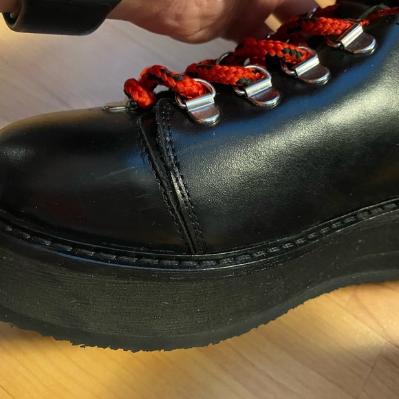 AllSaints Fae Shearling Combat Boots Sz 37 - Picture 16 of 16